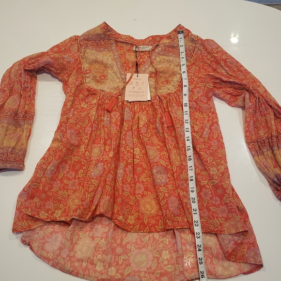 NWT Spell and the Gypsy Designs Collective Love Story Blouse Top Coral Red XS - Picture 2 of 16